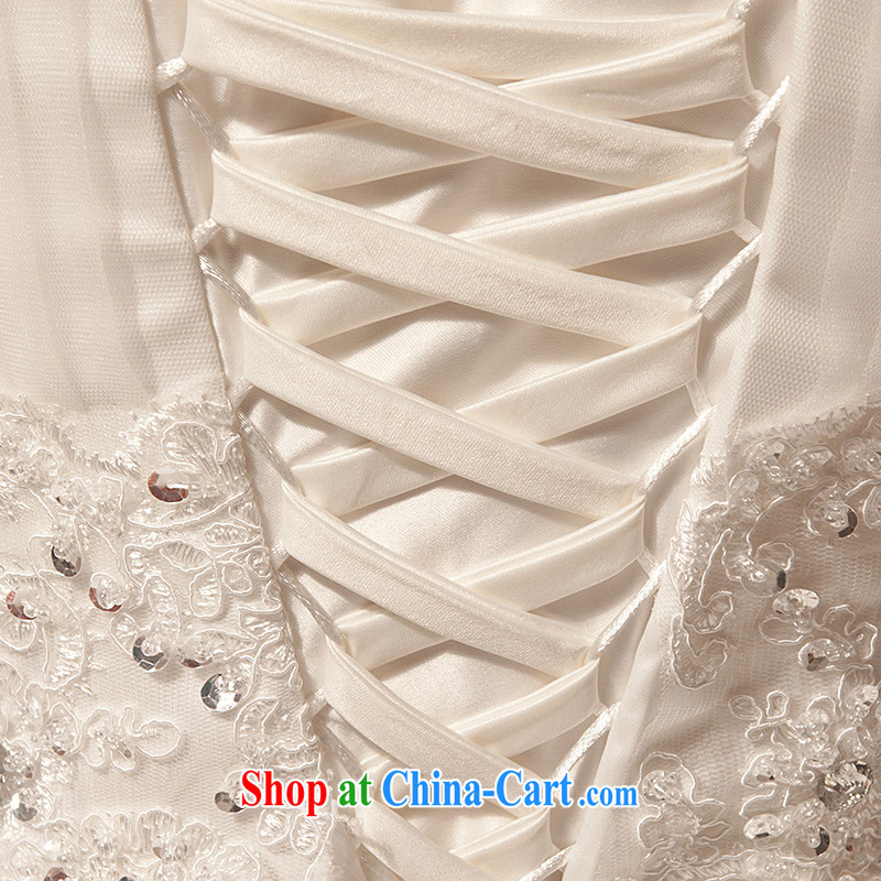 Bridal wedding dresses Korean spring and summer new 2015 stylish bridal white retro large code with Mary Magdalene chest strap white XXL, Blooming crazy (chunhuaqiuyue), shopping on the Internet