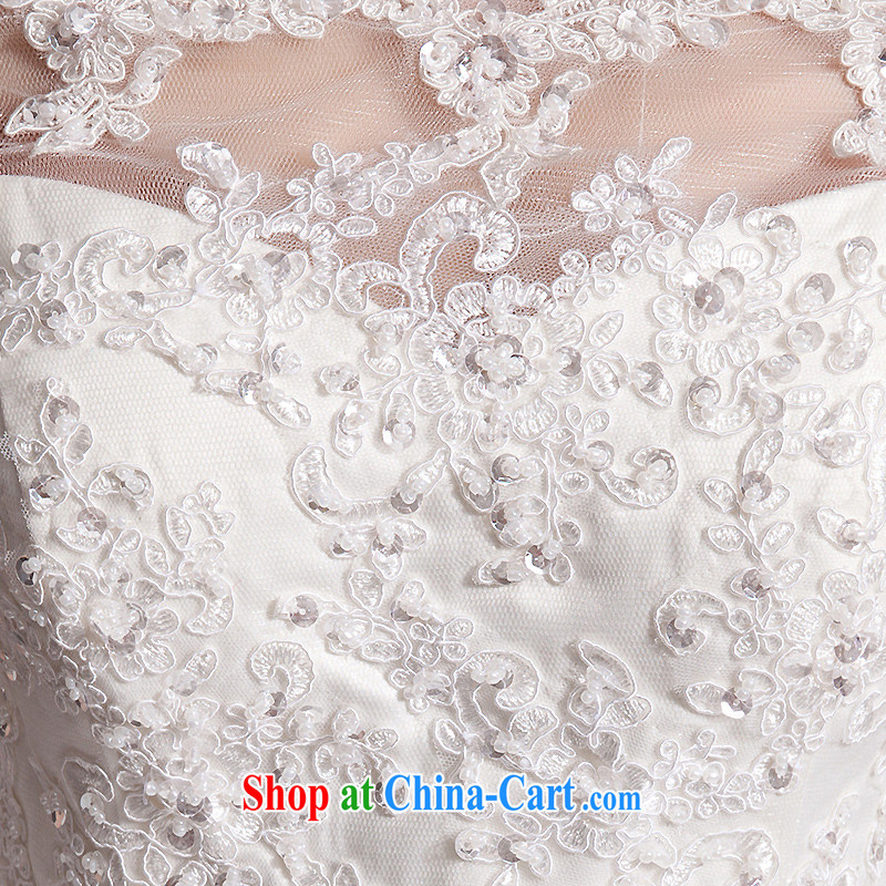 2015 wedding dresses summer new Korean brides dress with cultivating Korean code field shoulder pregnant wedding lace white (with ) XXL, blooming Crazy (chunhuaqiuyue), and, on-line shopping