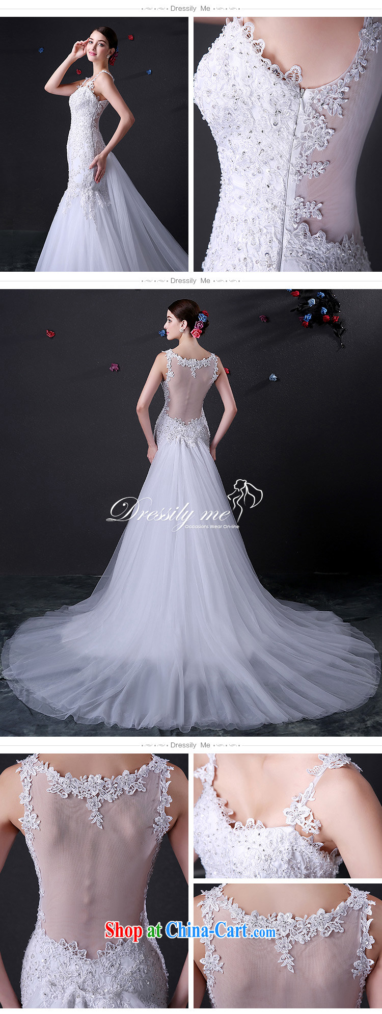 DressilyMe custom wedding dresses - 2015 lace straps parquet drill at Merlion Fluoro, Japan, and South Korea wedding dress tail zipper bridal gown White - out of stock 25 day shipping XL pictures, price, brand platters! Elections are good character, the national distribution, so why buy now enjoy more preferential! Health