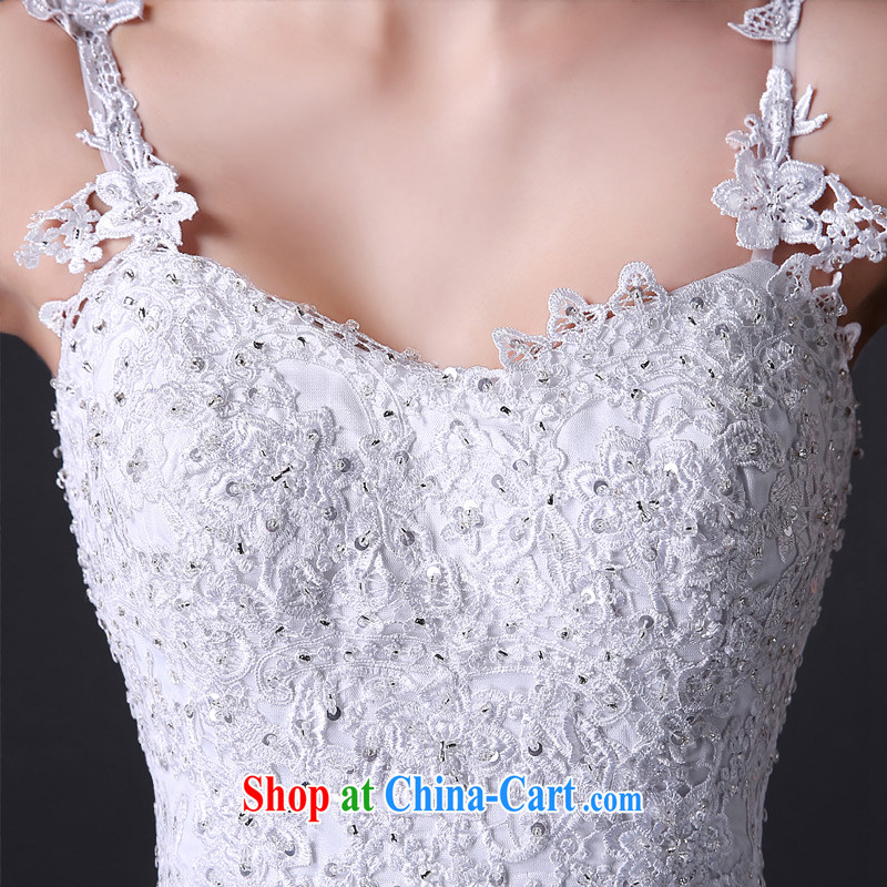 DressilyMe custom wedding dresses - 2015 lace straps parquet drill at Merlion Fluoro, Japan, and South Korea wedding dress tail zipper bridal gown White - out of stock 25 day shipping XL, DRESSILY ME OCCASIONS WEAR ON - LINE, shopping on the Internet
