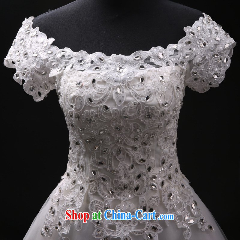Blooming crazy bridal wedding dresses the Field shoulder new 2015 spring and summer Korean video thin with tail lace drill field shoulder-tail XL, Blooming crazy (chunhuaqiuyue), online shopping