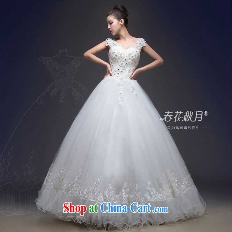 With wedding dresses fashion 2015 New Dual shoulder straps Deep V sexy beauty graphics thin brides home yarn and white XXL