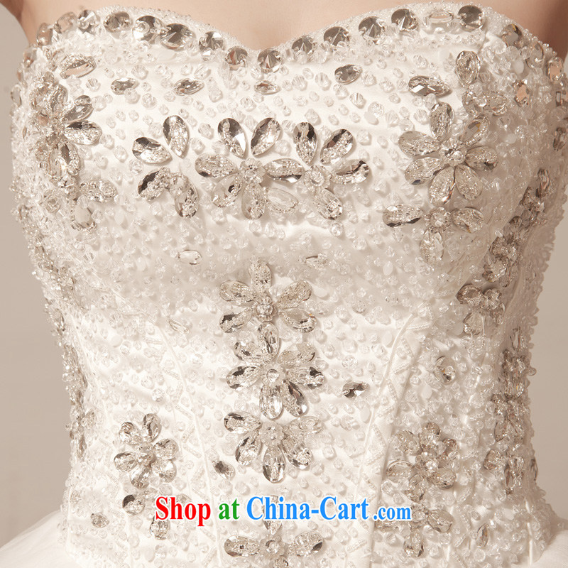 bare chest wedding dresses upscale bridal new 2015 Korean version with graphics thin beauty spring large, antique wood drill white XXL, blooming crazy (chunhuaqiuyue), shopping on the Internet