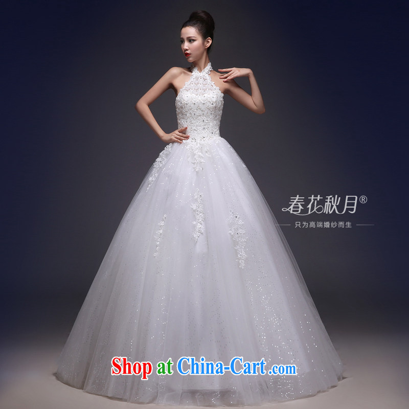 Bridal wedding dresses is also new 2015 spring and summer Korean sweet with terrace tied back with a large, lace wood drill white XXL, Blooming crazy (chunhuaqiuyue), shopping on the Internet