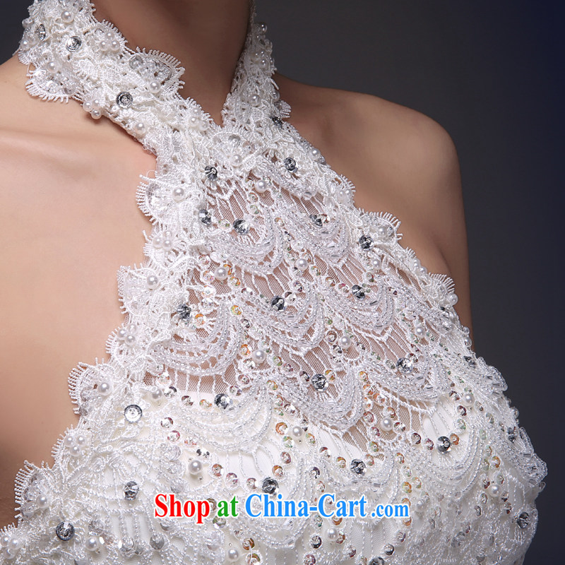 Bridal wedding dresses is also new 2015 spring and summer Korean sweet with terrace tied back with a large, lace wood drill white XXL, Blooming crazy (chunhuaqiuyue), shopping on the Internet