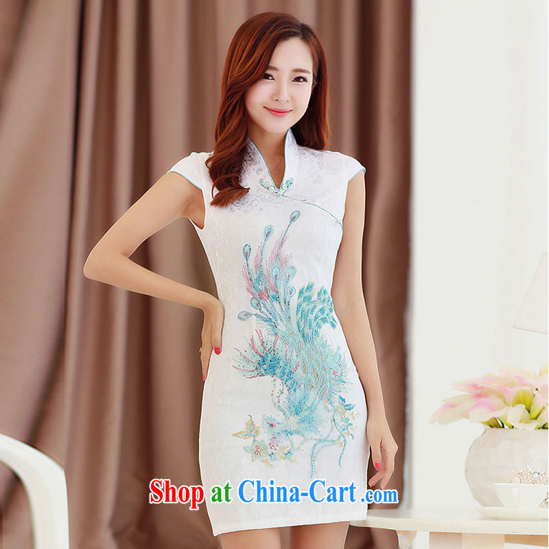 The Timorese Connie 2015 spring and summer, new graphics thin embroidered hot drill cultivating cheongsam dress bridal toast the doors pink XXL, the Timorese Connie, shopping on the Internet