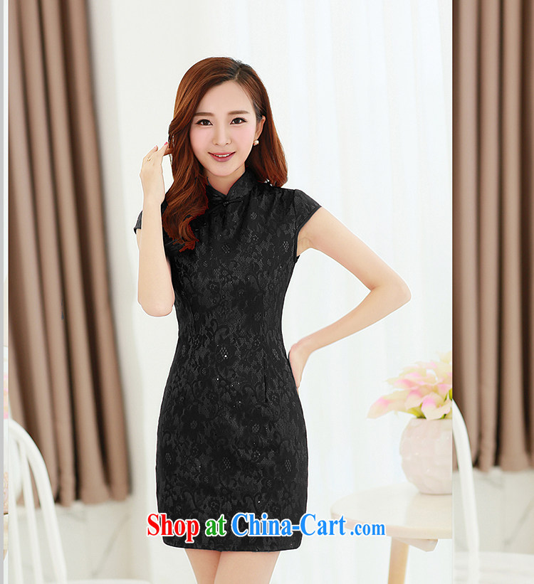 The Timorese Connie 2015 spring and summer with new high-end lace short-sleeved bridal toast clothing style graphics thin retro beauty dresses skirts female black XXL pictures, price, brand platters! Elections are good character, the national distribution, so why buy now enjoy more preferential! Health