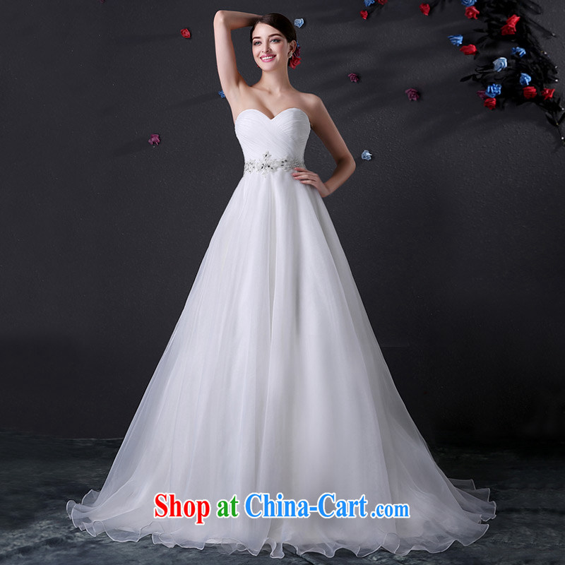 DressilyMe custom wedding - 2015 bare chest parquet drill lap the tail A field version wedding beauty zip simple bridal gown ivory - out of stock 25 Day Shipping XL