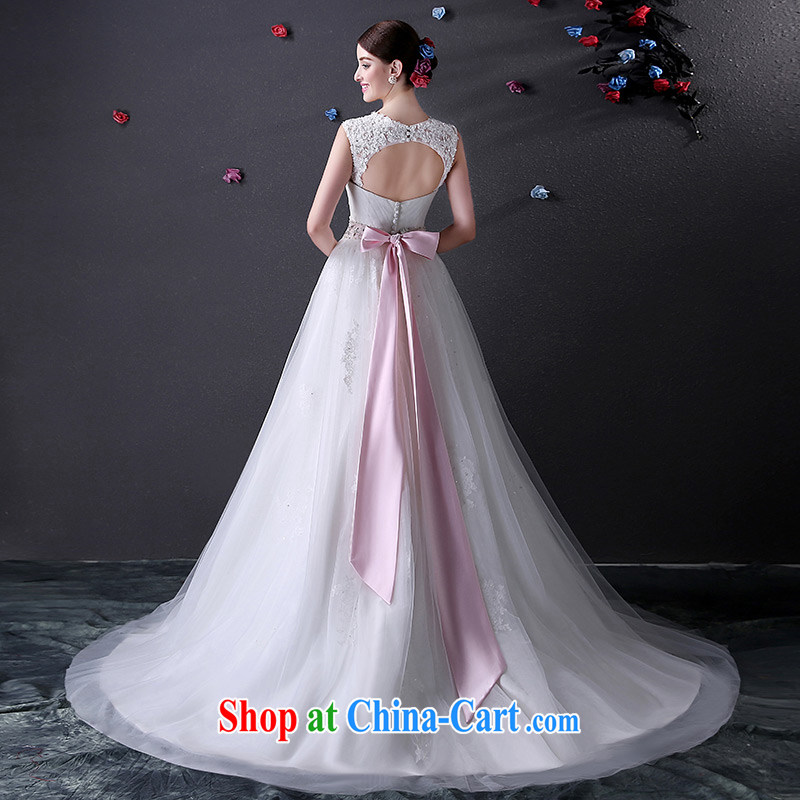 DressilyMe custom wedding - 2015 active shoulder chest bare wood drill bow-tie belt shaggy dress wedding zipper back exposed bridal gown White - out of stock 25 Day Shipping XL, DRESSILY ME OCCASIONS WEAR ON - LINE, shopping on the Internet