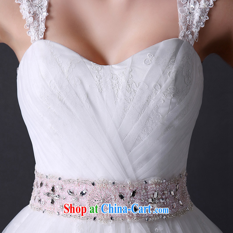 DressilyMe custom wedding - 2015 active shoulder chest bare wood drill bow-tie belt shaggy dress wedding zipper back exposed bridal gown White - out of stock 25 Day Shipping XL, DRESSILY ME OCCASIONS WEAR ON - LINE, shopping on the Internet
