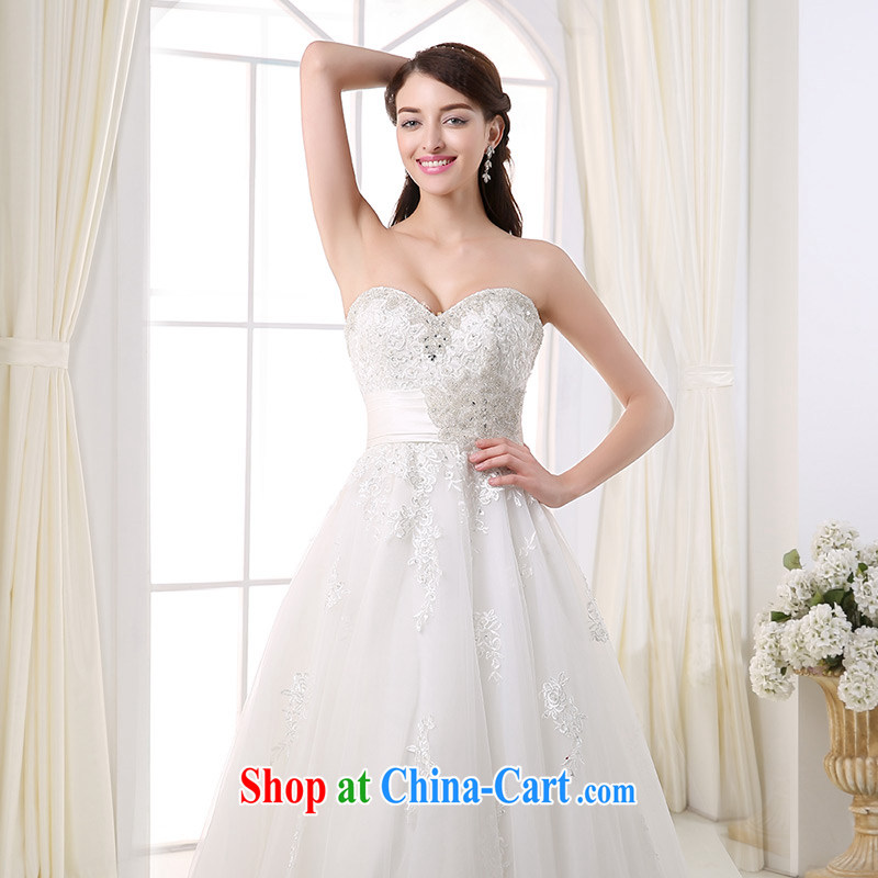 DressilyMe custom wedding - 2015 parquet drill wiped chest high waist shaggy dress wedding beauty zip embroidery lace trailing bridal gown White - out of stock 25 Day Shipping XL, DRESSILY ME OCCASIONS WEAR ON - LINE, shopping on the Internet