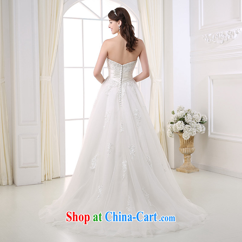 DressilyMe custom wedding - 2015 parquet drill wiped chest high waist shaggy dress wedding beauty zip embroidery lace trailing bridal gown White - out of stock 25 Day Shipping XL, DRESSILY ME OCCASIONS WEAR ON - LINE, shopping on the Internet