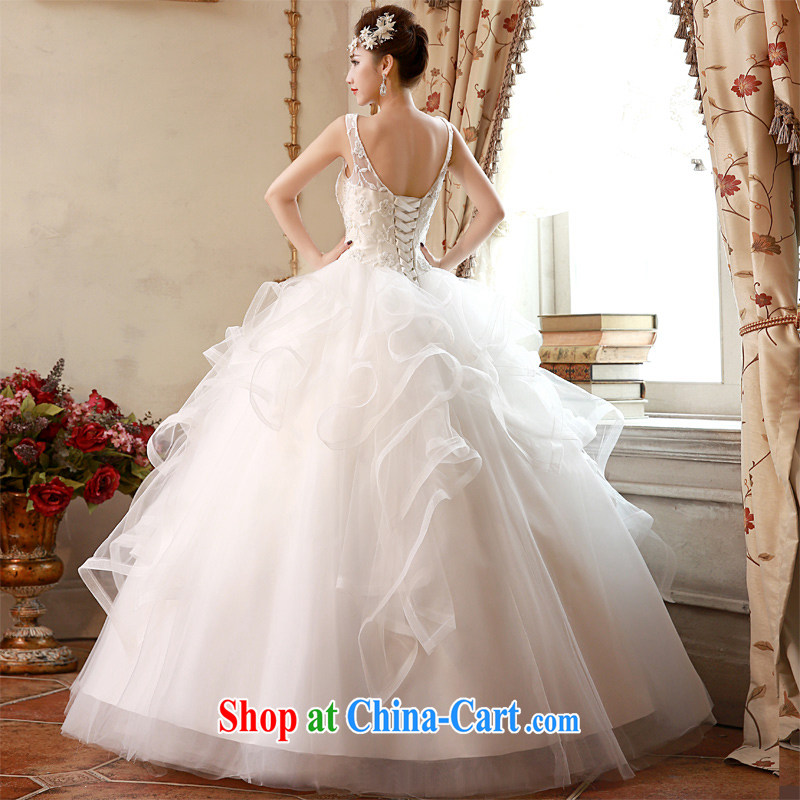Honeymoon bridal 2015 spring female inserts drill Pearl lace Princess the waist graphics thin with shoulders wedding white XL, Honeymoon bridal, shopping on the Internet