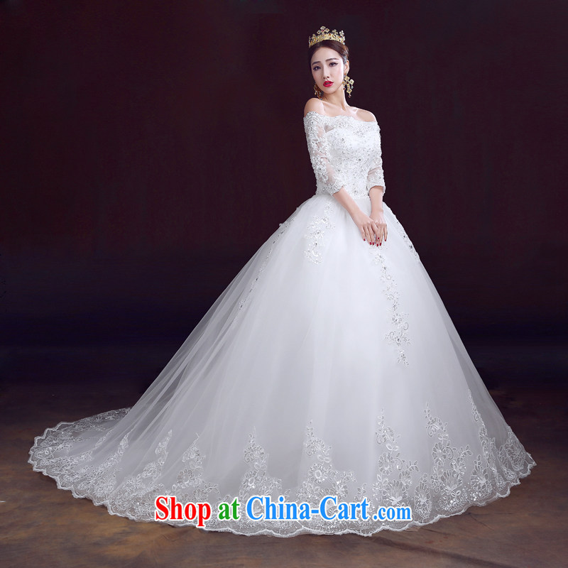 Dumping the married Yi wedding dresses 2015 new spring the Field shoulder wedding dresses in drag and drop cuff end marriage, wedding with XXL paragraph, dumping the married Yi, and shopping on the Internet