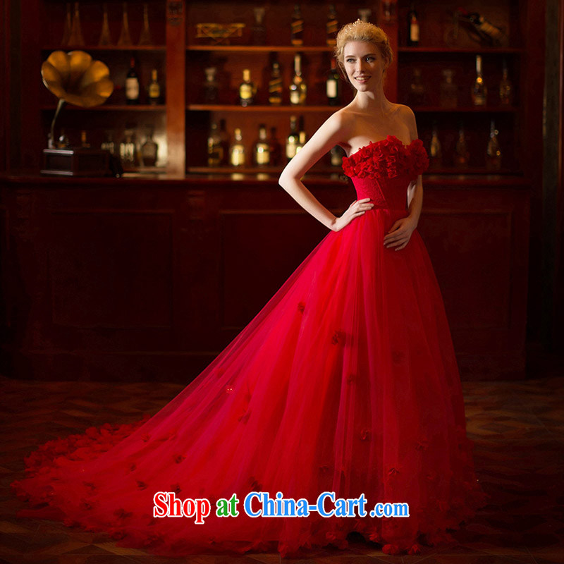 The bride's wedding dresses spring 2015 red wedding dream petals large tail 2548 red made 25 Day Shipping, the bride, shopping on the Internet