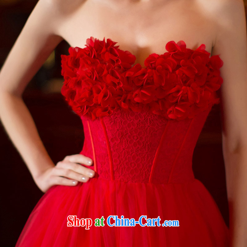 The bride's wedding dresses spring 2015 red wedding dream petals large tail 2548 red made 25 Day Shipping, the bride, shopping on the Internet