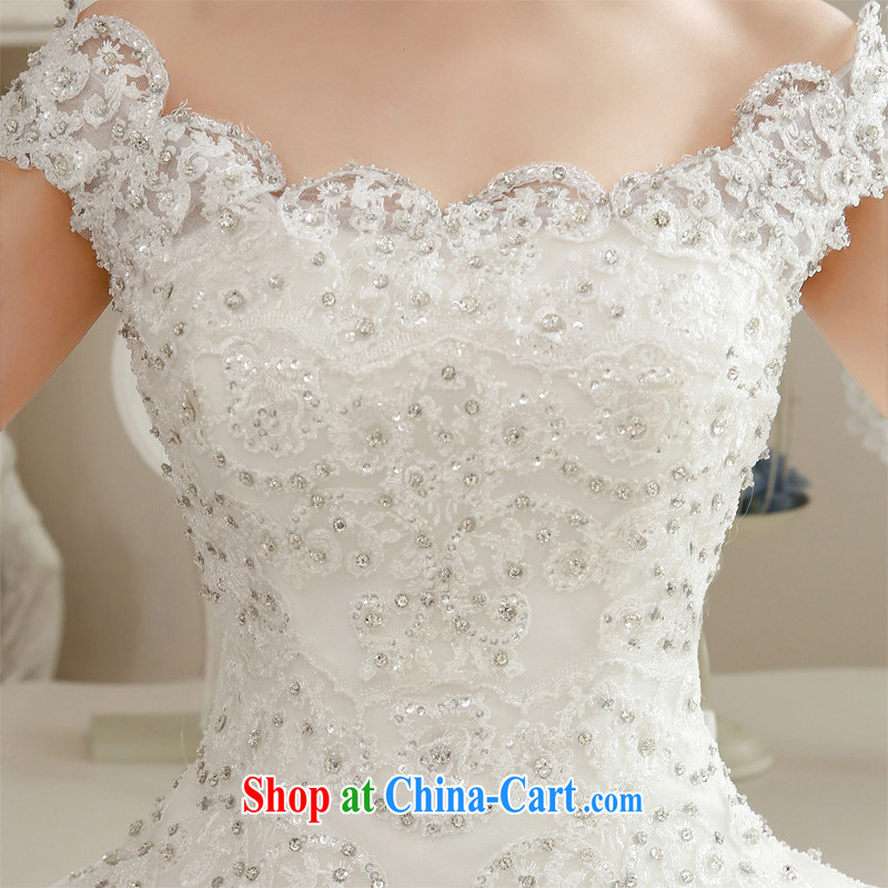 Honeymoon bridal 2015 spring female Korean lace inserts drill Princess shaggy field shoulder wedding dresses with white XL, Honeymoon bridal, shopping on the Internet
