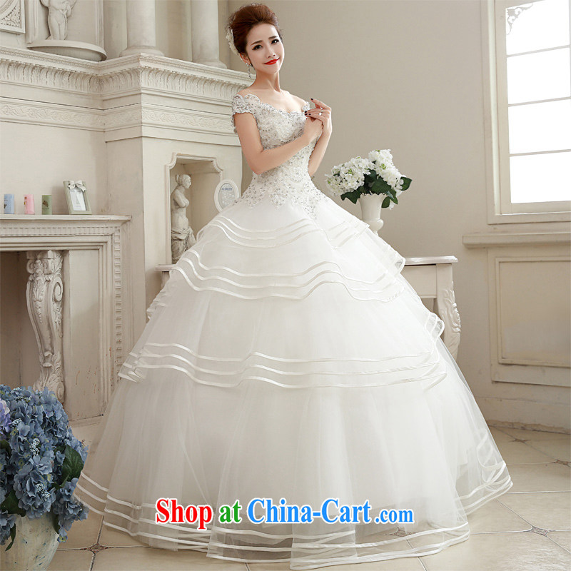 Honeymoon bridal 2015 spring female Korean lace inserts drill Princess shaggy field shoulder wedding dresses with white XL, Honeymoon bridal, shopping on the Internet