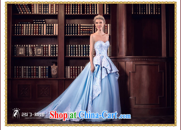 The bride's wedding dresses spring 2015 Cinderella's dream blue wedding tail 2568 blue tailored to the 20% pictures, price, brand platters! Elections are good character, the national distribution, so why buy now enjoy more preferential! Health