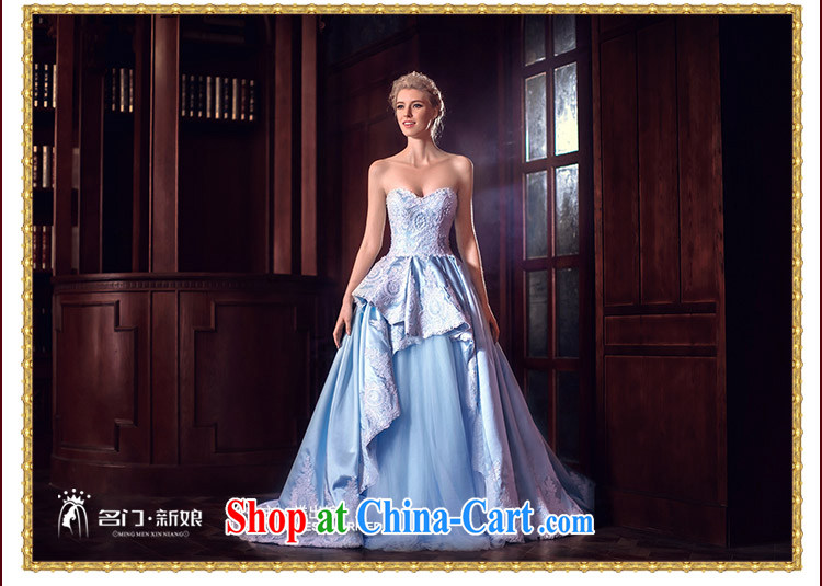 The bride's wedding dresses spring 2015 Cinderella's dream blue wedding tail 2568 blue tailored to the 20% pictures, price, brand platters! Elections are good character, the national distribution, so why buy now enjoy more preferential! Health