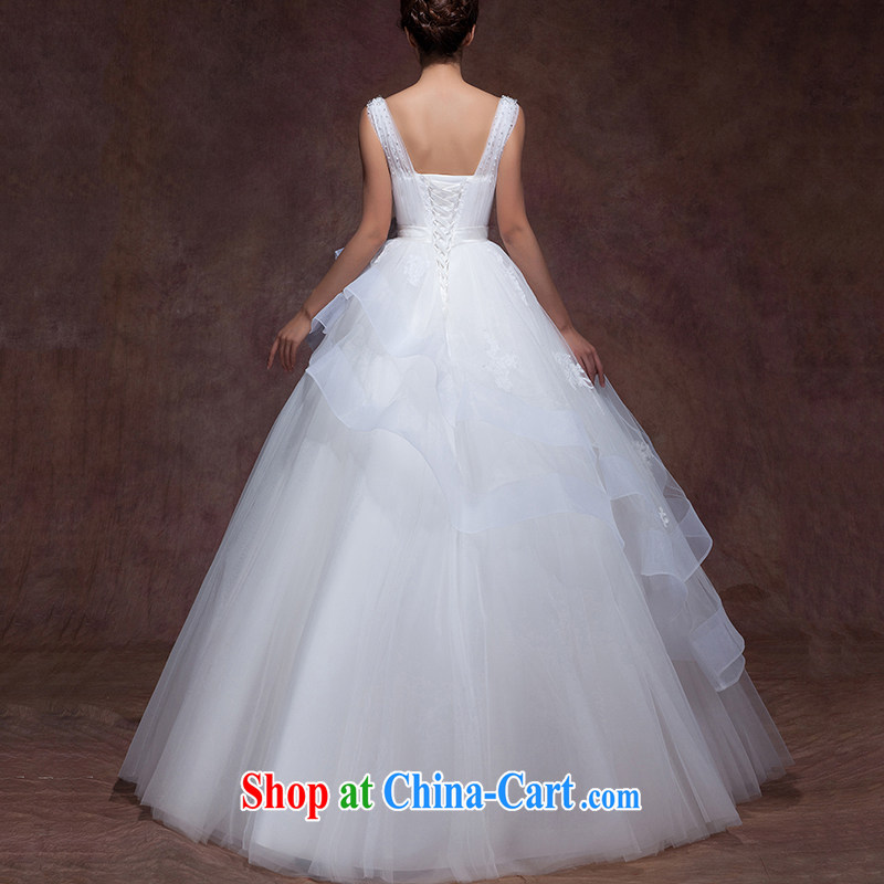 In Luang Prabang in the 2015 wedding dresses V collar elegant simplicity lace flowers tied with shaggy with winter clothes, winter wedding white with, advanced customization, Luang Prabang, and shopping on the Internet