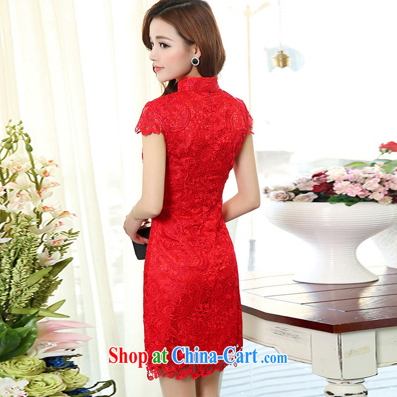Xin poetry Joyinn 2015 spring and summer women's clothing wedding dress XL manual embroidery marriages retro cultivating the waist red lace package and sleeveless red XXXL, Xin poetry Joyinn (XINSRV), online shopping