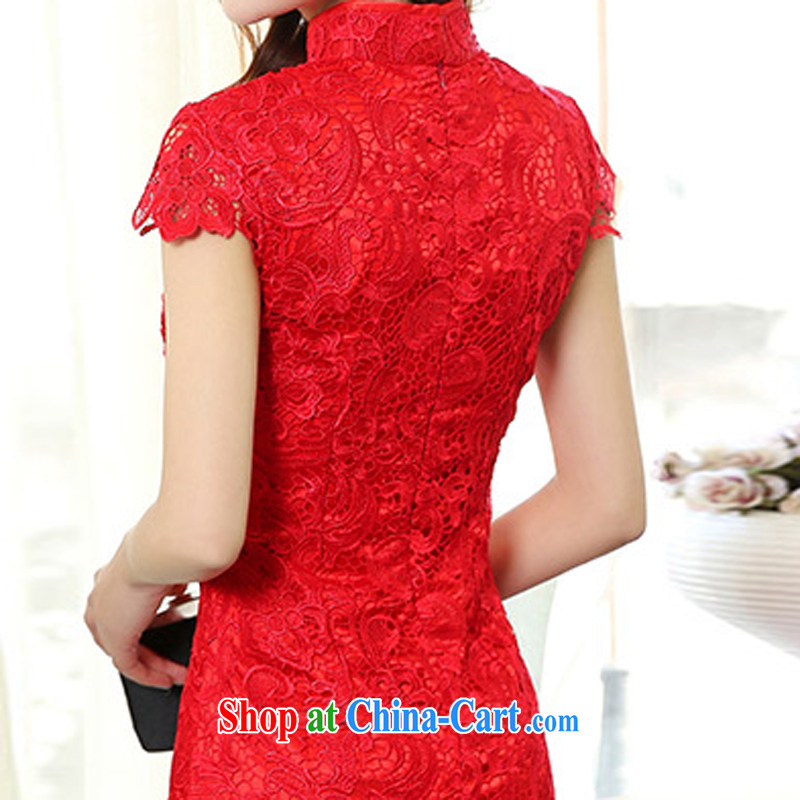 Xin poetry Joyinn 2015 spring and summer women's clothing wedding dress XL manual embroidery marriages retro cultivating the waist red lace package and sleeveless red XXXL, Xin poetry Joyinn (XINSRV), online shopping