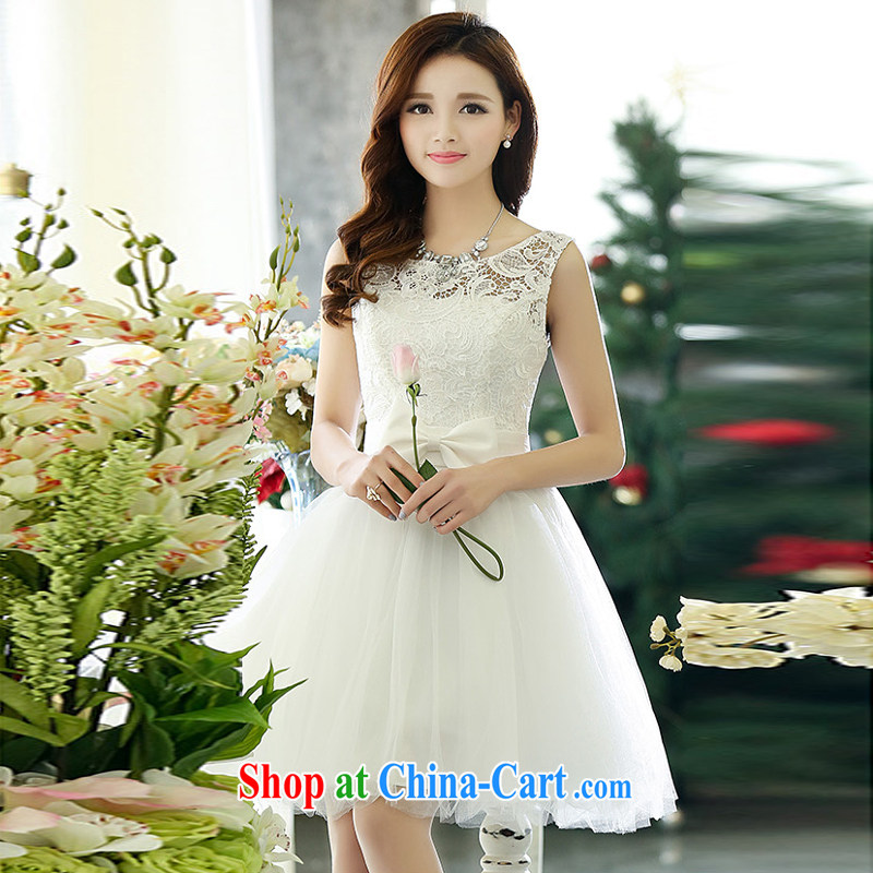 Xin poetry Joyinn 2015 spring and summer female Korean wedding stereo Trim Video thin beauty simple and classy, stylish and shaggy dress handmade yarn white XL