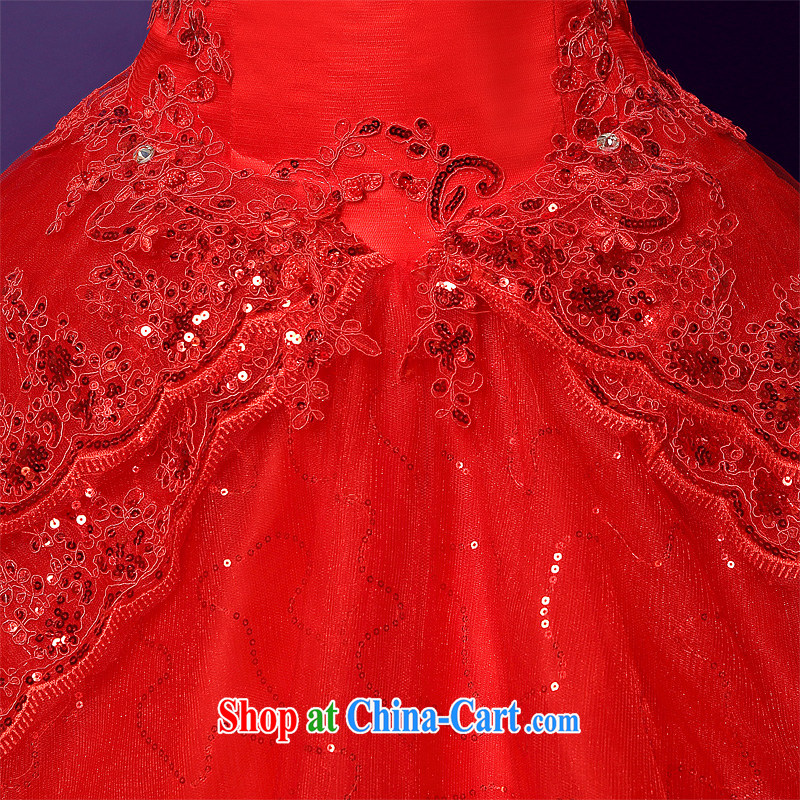 Honeymoon bride spring 2015 new Magenta smears chest graphics thin wood drill lace Princess wedding with tie wedding red XL, Honeymoon bridal, shopping on the Internet