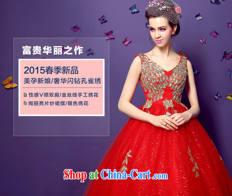 Honeymoon bride spring 2015 new female graphics thin sexy deep V collar inserts drill pregnant women red wedding dresses with red XL pictures, price, brand platters! Elections are good character, the national distribution, so why buy now enjoy more preferential! Health