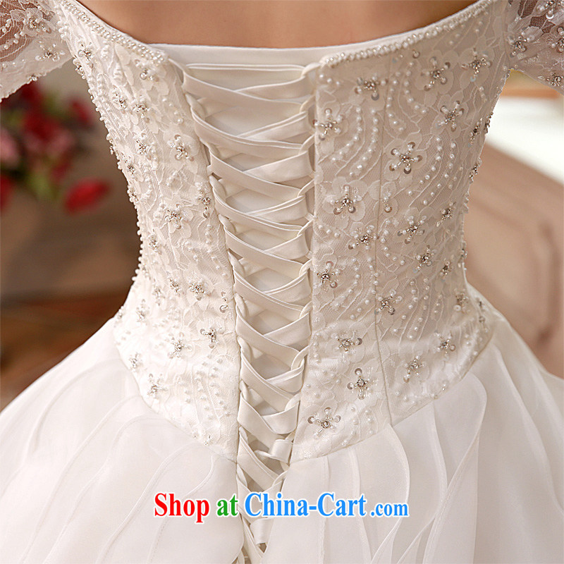 Honeymoon bride spring 2015 New Field shoulder sexy V Wipe for chest graphics thin wood drill waves with wedding white XL, Honeymoon bridal, shopping on the Internet