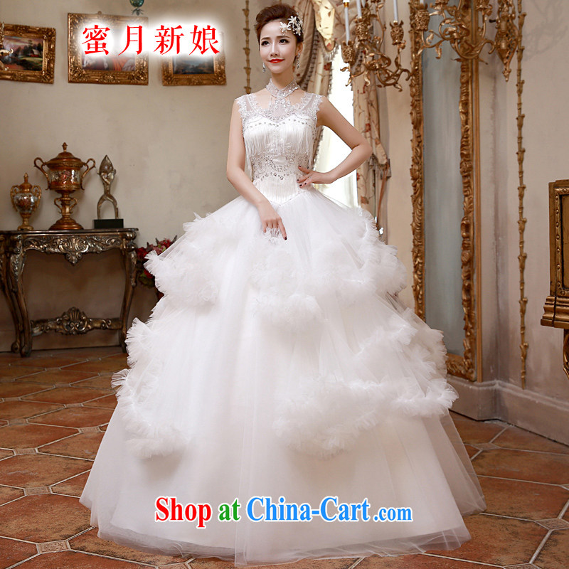 Honeymoon bride spring 2015 new female elegant retro-su lace clouds hanging also wedding dresses with white XL