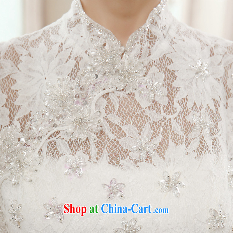 Honeymoon bridal 2015 spring female elegant antique, for package inserts shoulder drill lace with marriage wedding white XL, Honeymoon bridal, shopping on the Internet