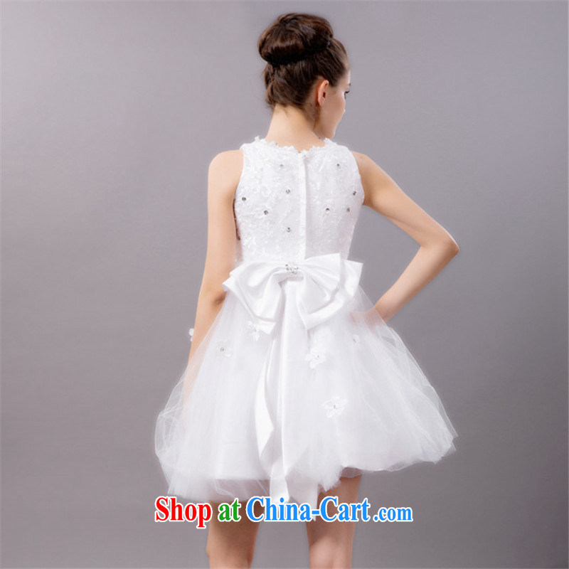 Han Park (cchappiness) 2015 spring new small dress bridesmaid short Princess shaggy evening dress wedding show white L, Han Park (cchappiness), online shopping