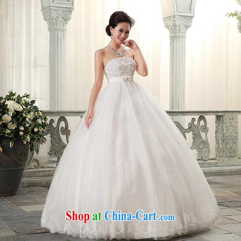 Time Syria bridal dresses spring and summer wiped chest high waist with Korean pregnant women stylish Princess lace wedding thick MM larger graphics thin, Japan, and South Korea white XXL, time, and shopping on the Internet