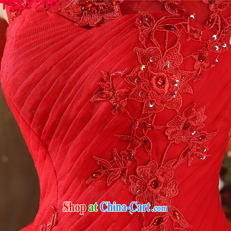 Tslyzm red, for wedding dresses 2015 new spring and summer terrace back-to-the-water drilling petals, the wind Princess shaggy dress red XL, Tslyzm, shopping on the Internet