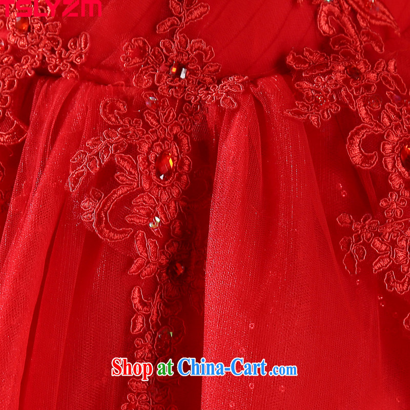 Tslyzm red, for wedding dresses 2015 new spring and summer terrace back-to-the-water drilling petals, the wind Princess shaggy dress red XL, Tslyzm, shopping on the Internet