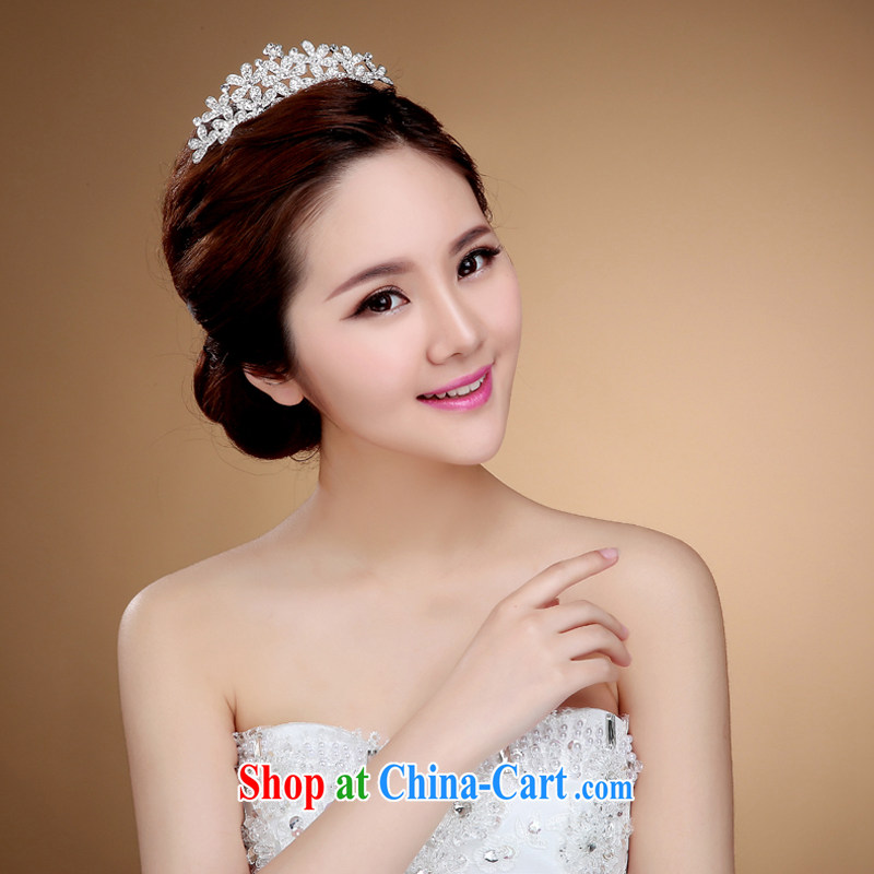 Diane M Ki bridal crown and ornaments wedding accessories silver Korean crown water drilling jewelry wedding earrings necklaces accessories white, Diane M-kay, shopping on the Internet