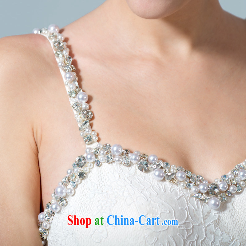 A lifetime by 2015 new, Japan, and South Korea at Merlion wedding 60 CM small trailing double-shoulder straps Deep V collar 30150735 white M stock code 160 /84 A, a yarn, shopping on the Internet