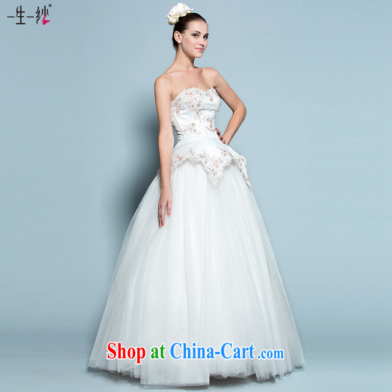 A yarn bridal wedding dresses 2015 new Korean high-waist with wedding erase chest graphics thin shaggy dress 30140730 white M stock code 160 /84 A, a yarn, shopping on the Internet