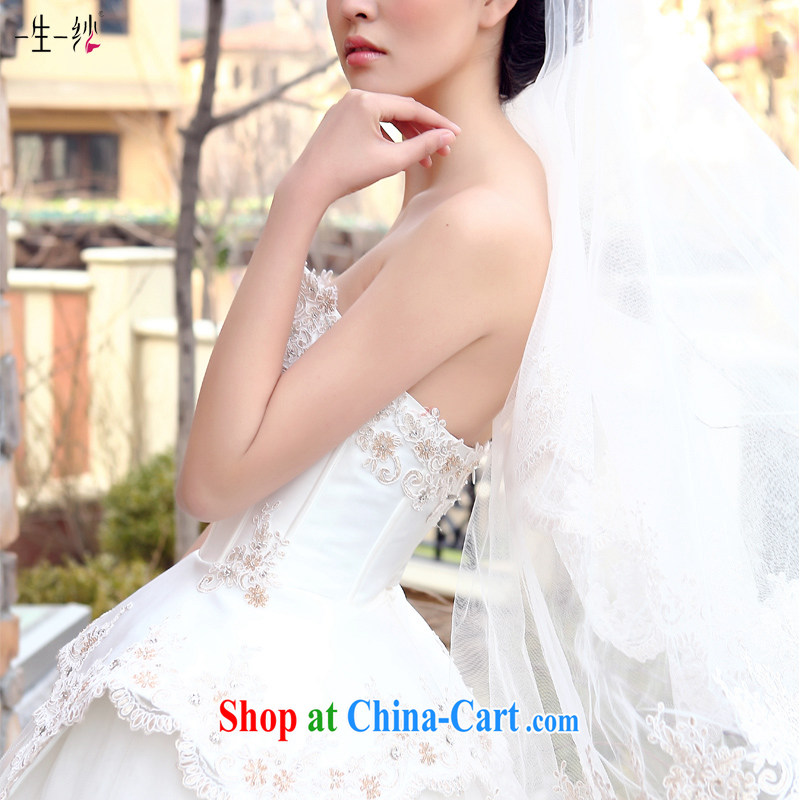 A yarn bridal wedding dresses 2015 new Korean high-waist with wedding erase chest graphics thin shaggy dress 30140730 white M stock code 160 /84 A, a yarn, shopping on the Internet