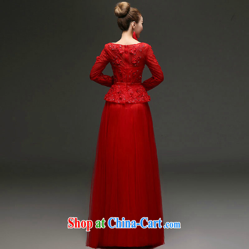 2015 Winter Olympics, the bridal toast serving New banquet dress long-sleeved cultivating long wedding dresses red XXL, the color is still Windsor, online shopping