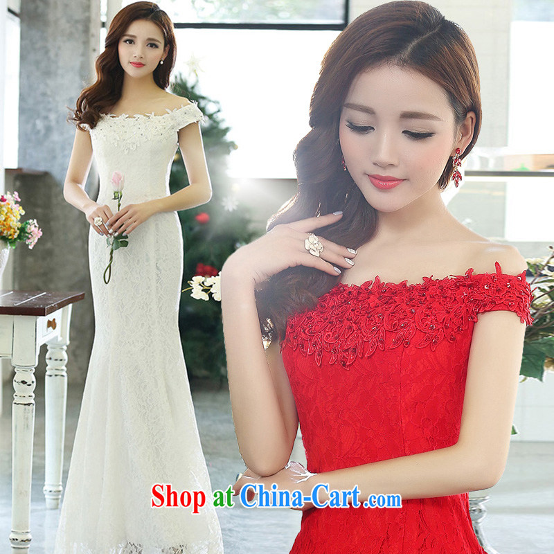 My dream wedding dresses new 2015 spring fashion a shoulder-tail crowsfoot bridal double-shoulder type Korean spring wedding red S dreams, (MEIMENGQIAO), online shopping