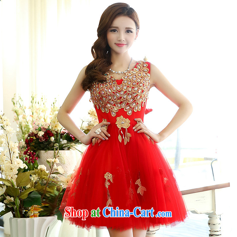 Dream for 2015 spring and fall Korean shoulders water-soluble lace light drill strap bridal wedding dress bridesmaid dress dress toast girl red XL dreams, (MEIMENGQIAO), online shopping