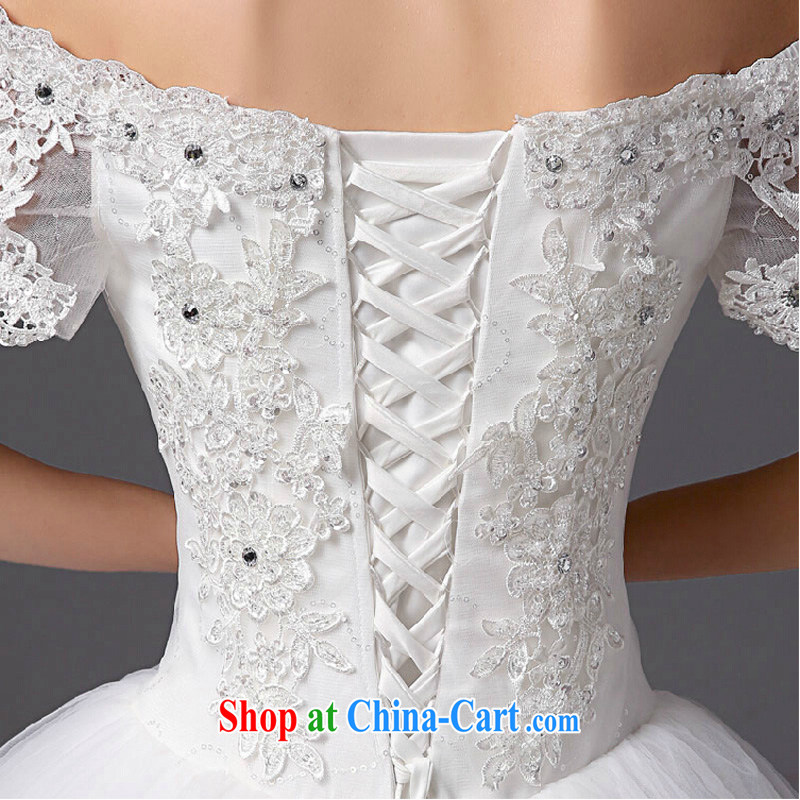 Bridal wedding dresses the Field shoulder Palace antique Korean video thin large code with summer with thick wedding drill white XXL, the color is Windsor, shopping on the Internet