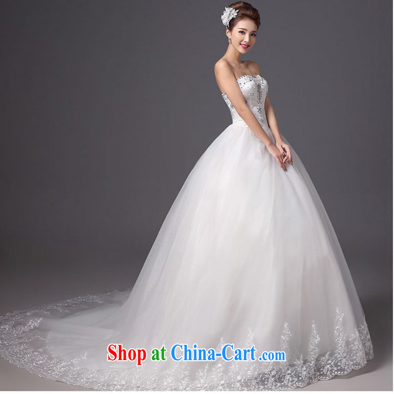 Summer 2015 New Products New Wedding Fashion erase chest tail bridal wedding dresses beauty graphics thin white strap white XXL, the color is Windsor, online shopping
