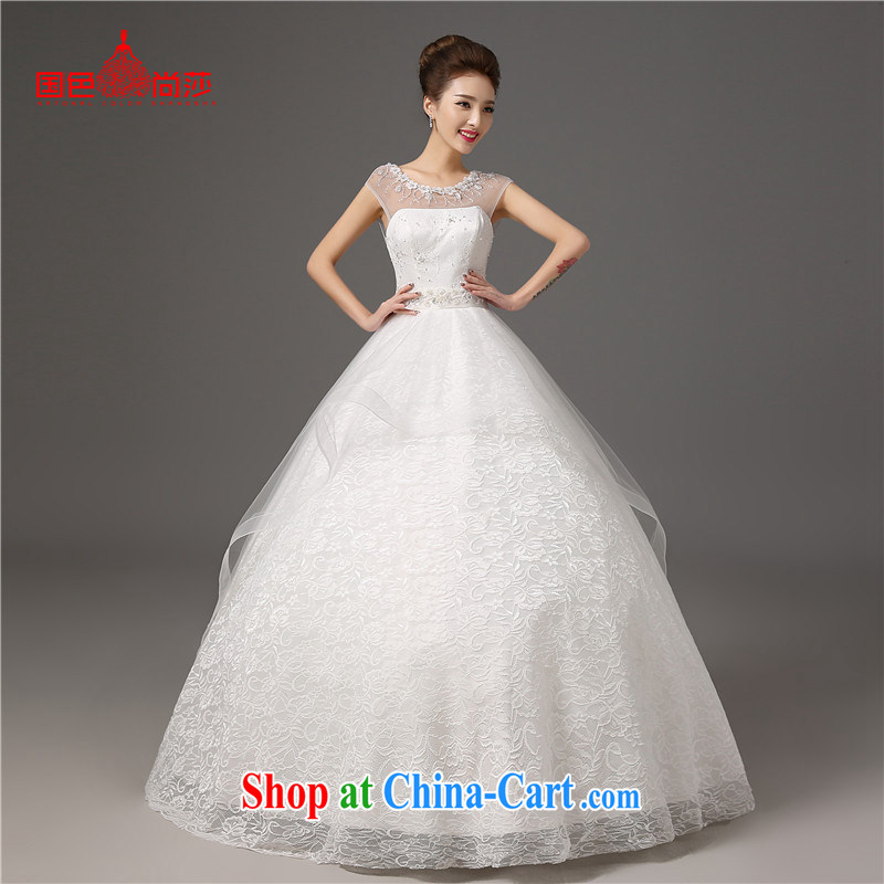 Summer 2015 new Wedding Fashion double-shoulder-tail bridal wedding dresses beauty graphics thin white strap white XXL