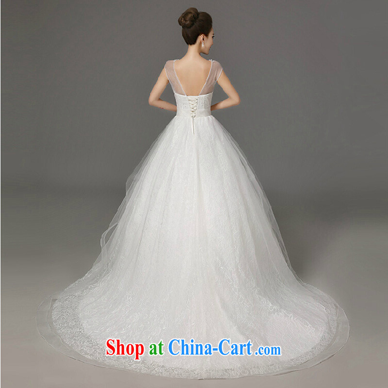 Summer 2015 new Wedding Fashion double-shoulder-tail bridal wedding dresses beauty graphics thin white strap white XXL, the color is Windsor, shopping on the Internet
