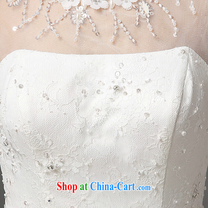 Summer 2015 new Wedding Fashion double-shoulder-tail bridal wedding dresses beauty graphics thin white strap white XXL, the color is Windsor, shopping on the Internet