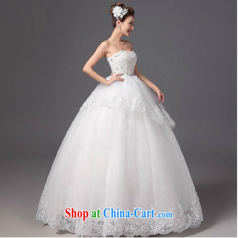 Summer bride's bare chest bridal suite 2015 new Korean Princess white with beauty graphics thin wedding dresses white XXL, the color is Windsor, shopping on the Internet